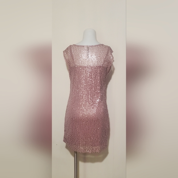 LC Lauren Conrad Pink Gold Sequin Midi Dress - Picture 4 of 6